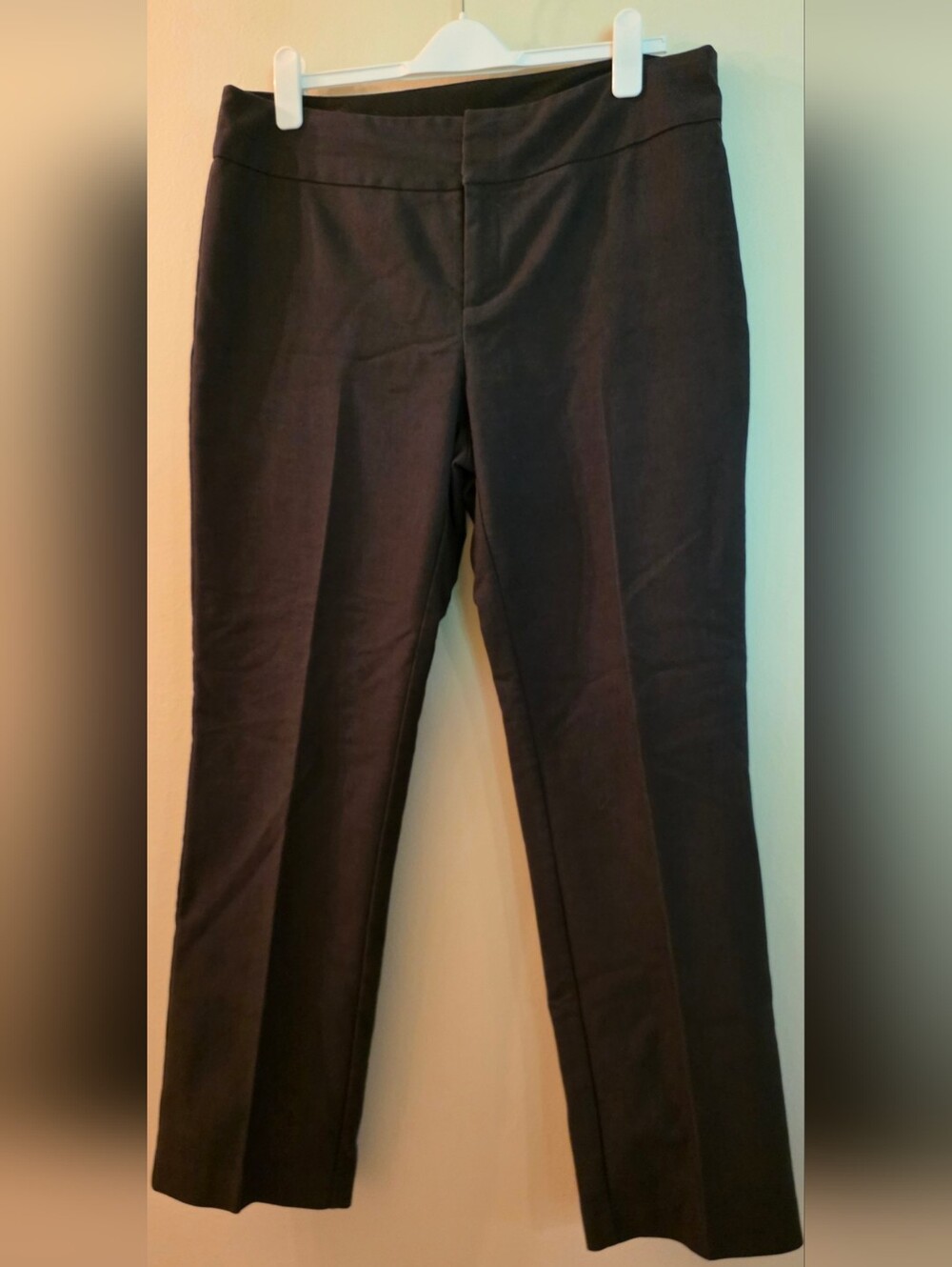 Christopher & Banks Ladies Black Trousers In Herringbone Weave (Size 12)